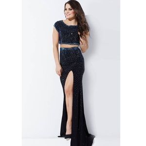 Jovani Two Piece Prom Dress Black Size 2 #36743